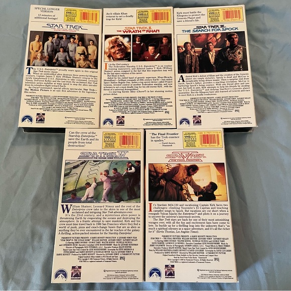 Star Trek Movies I-V 25th Anniversary Collector’s Box VHS 1991 Vintage Sci-fi - Picture 7 of 13